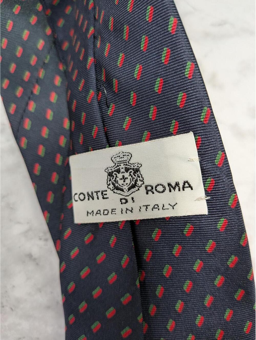 Vintage Conte di Roma necktie Vtg 100% Silk Made in Italy Tie Menswear